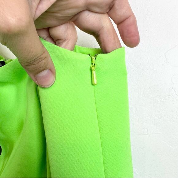 NWT Black Halo Cooper Sheath Dress Neon Lime Green Bright Plus Size 14 Cocktail - Picture 11 of 16